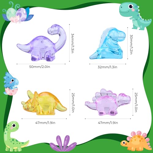 Babenest 4 Styles Acrylic Dinosaur Figures, 45pcs Miniature Dinosaur Sensory Bin Fillers for Garden Landscape Theme Party Wedding Decoration Scatter Table Vase Fillers Home DIY Crafts - color: Dinosaur, size: Conventional