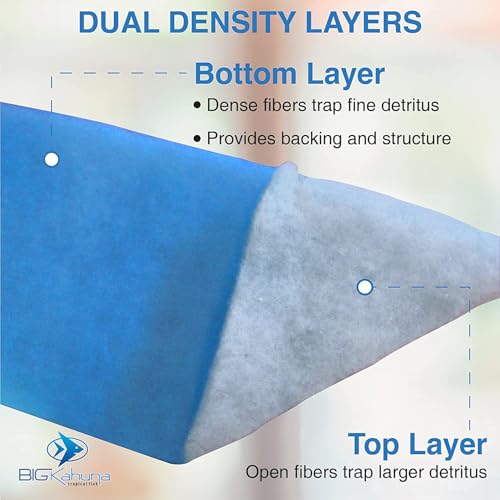 Big Kahuna Aquarium Filter Floss for Fish Tank Filters – Aquarium Filter Pad – 3/4-1 Inch Thick 12 Inch Wide 10 Feet Long - Media Roll for Healthy Water in Freshwater Aquariums or Marine Aquariums - size: 10 feet