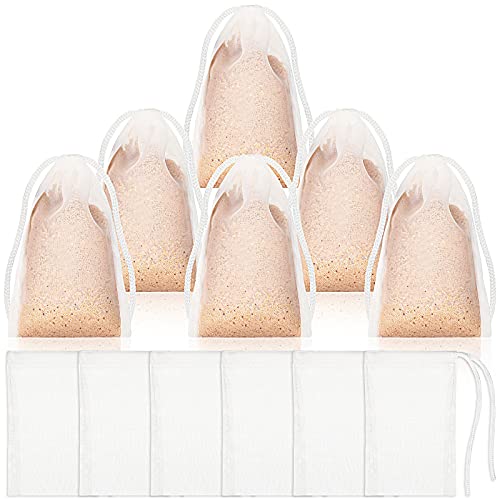 Shappy 12 Pieces Aquarium Filter Media Bags 150 Micrometer Fine Filter Drawstring Bags Reusable Nylon Mesh High Flow 2.4 x 4 Inch for Fish Tank Fine Resins Activated Carb