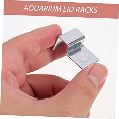 Fish Tank Bracket Support Frame, Stainless Steel Clip Holder for Aquariums, Glass Cover Support for Frameless Fish Tanks, 4 Pack