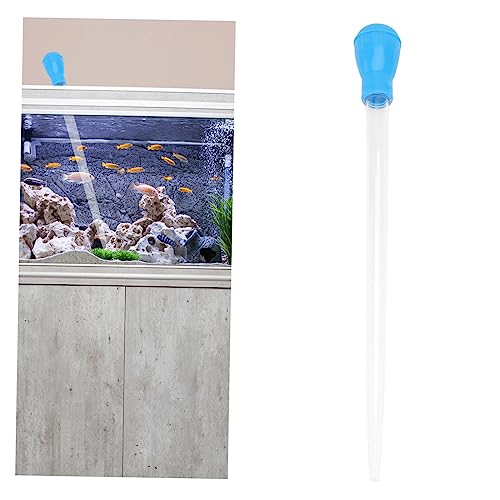 GANAZONO Fish Dropper Feeder Pipette Cleaner Whisky Pipette Water Dropper Fish Net Aquarium Fish Tank Cleaning Pipette Fish Tank Water Cleaner Pipette for Fish Tank Aquarium Pipette Blue - size: 43.00X4.00X4.00CM