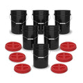 ePackageSupply 5 Gallon Bucket - Food Grade Bucket with Airtight Gamma Seal Screw-On Lid, BPA-Free, Heavy-Duty 90 Mil HDPE Plastic, Bulk Storage, Durable Container, Made in USA, Black/Red, 6 Packs - color: Black/Red, size: 6 Packs