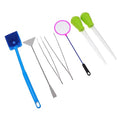 7pcs Aquarium Cleaning Tool Stainless Steel Fish Tank Maintenance Kit Aquascaping Tweezers Net and Scissors Safe for Effortless Cleaning