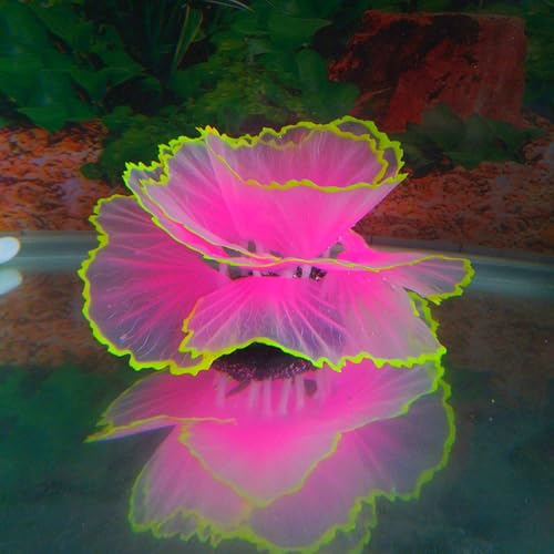 Besimple Aquarium Coral Ornament Glowing Effect Coral Decor Resin Fish Tank Plants Decoration for Aquarium Tank Landscape(Pink) - color: Pink