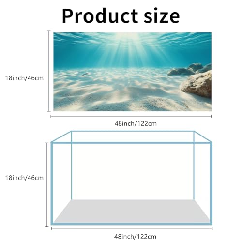 COMSUN 3 Pack Aquarium Background, 48x18 inches Polyester Aquarium Background, Cloth Fish Tank Background, Undersea Ruins Floor Sunshines & Tree Wood Branches Aquatic Plants - size: 48x18 Inch