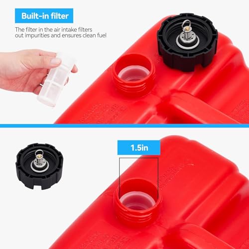 Portable Boat Fuel Gas Tank, 3 Gallon/12L Outboard Marine Boat Tank with Transfer Hose & Gauge for Outboard Engine, Yacht, Fishing Boat - size: 3 Gal
