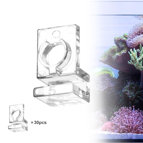 30 Pieces Aquarium Lid Clips for Rimless Aquariums Aquarium Accessories Hose Fixing Clips Aquarium Lid Support Stand Clamps, for 5mm