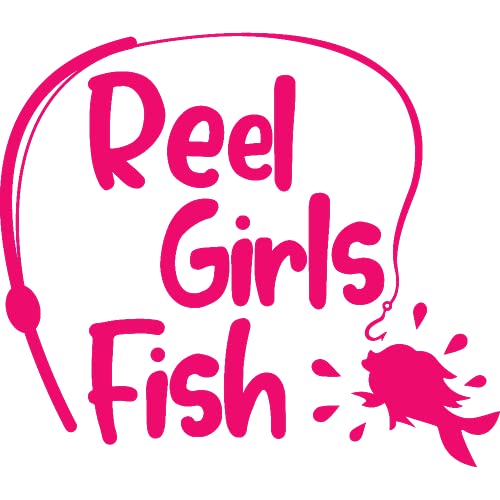 Decal Stickers of Girls Fish (Pink) (Set of 2) Premium Waterproof Vinyl Decal Stickers for Laptop Phone Accessory Helmet Car Window Mug Tuber Cup Door Wall Decoration - Andsticd44381Pi - color: Pink, size: 4.4'' x 3.8''