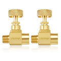 Litorange 2 Pack Heavy Duty Brass Replacement Control Needle Valve 1/4" Male NPT X 1/4" Female NPT Connection - size: 2PCS 1/4 Female x Male