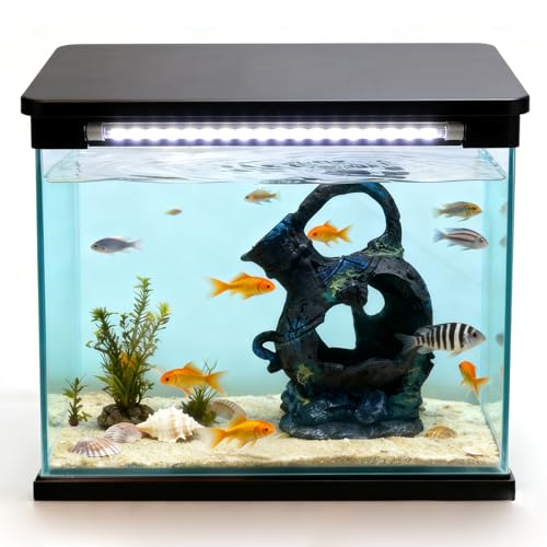 Aquarium Decoration - Fish Tank Cave Decoration Accessories Resin Classical Ceramic Jar Ornaments Betta Fish, Shrimp, Cichlid Rest, Entertainment, and Breeding Spacious Hide and Play Place
