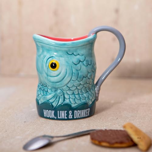 Boxer Gifts Gag Fishing Coffee Mug - Hook Line & Drinker - Funny Fish Gifts For Men - Unique Present For Bass Fisherman