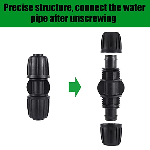 10 Pack 1/2 Inch Drip Irrigation Coupling Connectors (1/2" ID x 0.65" OD) - 1/2'' Drip Line Anti-Drop Barbed Locked Straight Connectors for 1/2 Inch Drip Tubing Garden Irrigation System - size: 1/2 inch Coupling