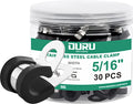 OURU 30pcs 5/16 Inch Stainless Steel Cable Clamps,Rubber Coated Cushioned Insulated Cable Clamp,Automotive Cable Wire Clamps,Pipe Clamps,Metal Clamp for Tube,Lines,Wire Cord Installation(Black,8mm) - size: 30pcs - 5/16"
