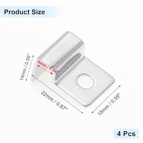 4 Pcs Aquarium Lid Clips, 6mm Aquarium Cover Support Clamps, Aquarium Cover Holder Lid, Stainless Steel Aquarium Tank Cover Clamps Set, Silver Tone