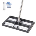 VEVOR Updated Lawn Leveling Rake with Roller, 17'' x 10" Stainless Steel Lawn Leveler with 63.4'' Adjustable Handle, Heavy Duty Yard Leveling Rake, Effort Saving Lawn Leveling Tool for Yard Golf Court - size: 17"x10", style: with Roller: Stainless Steel