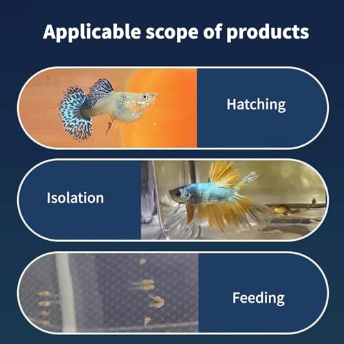 2PCS Protective Aquariums Breeding Cage Netting Nursery Tanks with Suction Cup for Fry Rearing and Secure Observation Fish Breeding Box with Suction Cup - color: large