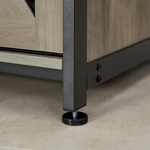 Metal Aquarium Stand with Cabinet for Fish Tank Accessories Storage, 80 Gallon, Turtle, Reptile Terrariums, Grey, 58.9'' L x 19.7'' W x 32.6'' H. QY964