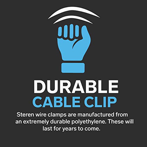 STEREN Coaxial Cable Clips - Cable Holder - Siding Clips for Hanging - Cord Holder for Desk - Cable Clamps - Cord Clip - Wire Organizer Clips - Tv Mount Screws (Black, 100 Count - Dual Screw) - color: Black, size: 100 Count - Dual Cable