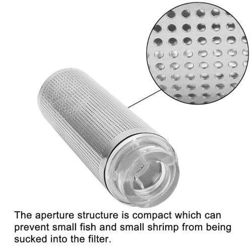 Silver Stainless Steel Aquarium Inlet Mesh Filter Guard Intake Strainer Filter Guard Mesh Net Aquarium Accessories(16mm) - size: 16mm