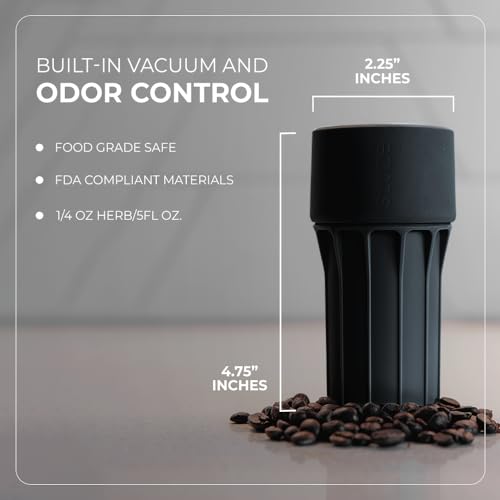 Staze Air Tight Smell Proof Container (148ml) – Vacuum Seal Jar -Waterproof Food Storage Canister, Portable Small Smell Proof Jar for Coffee, Herb, Spice & Gummies - (VISTA TRIO) - color: VISTA TRIO