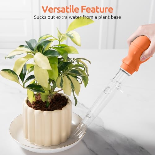 U-Taste 1.5oz Angled Turkey Baster - 228.2ºF Heat Resistant Food Grade Tritan and Silicone Large Octopus Bulb Baster Set with Cleaning Brush for Cooking Basting Meat Poultry Beef Chicken (Orange) - color: Orange