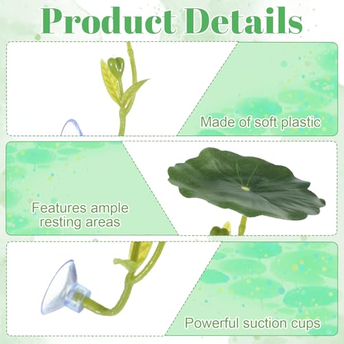 4 Pcs Betta Fish Leaf Hammock Betta Fish Bed Leaf Bettas Suction Cup Tank Decor Green Hammock for Fishes Spawning Grounds Practical Resting Spot Leaves Pad Simulates Natural Habitat Resting Bed