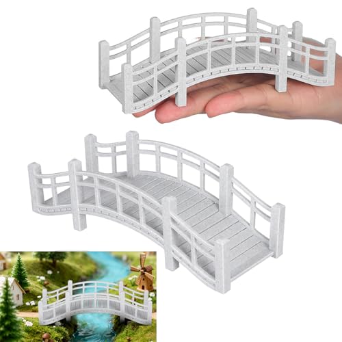 DOITOOL 2pcs Doll House Miniature Arch Bridge Vintage Micro Landscape Bridge Figurine for DIY Terrarium and Bonsai Garden Decor Fairy Tale Outdoor