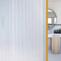 Window Privacy Film Stripe Pattern Non Adhesive Static Cling Frosted Window Film 3D Window Decals Sun Blocker Heat Control Vinyl Stickers for Bedroom Home Office Living Room (White, 11.8 x 78.7 Inch) - color: Narrow Stripe, size: 11.8'' x 78.7''