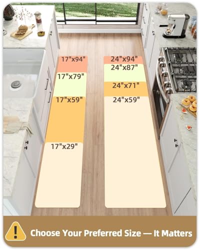 Color&Geometry Anti Fatigue Cushion Kitchen Mat for Floor -24"x59",Wide,Easy Clean, Water & Oil Proof, Anti Slip, Foam Rubber Runner Rug for Front Sink Comfort Standing,Brown - color: Brown, size: 59"L x 24"W x 0.4"Th