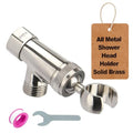 All Metal Shower Head Holder,Adjustable Handheld Shower Arm Bracket, Hand held Showerhead Mount B-Style Brushed Nickel - style: B-Style Brushed