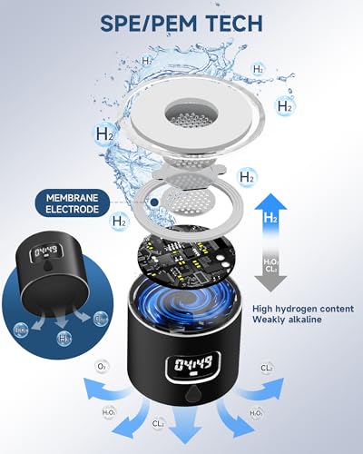 Hydrogen Water Bottle - Portable, Rechargeable, LED Timer, Aluminum and Glass, 5000 PPB Hydrogen in 10 Minutes, 340ml Capacity, for Husband, Friend & Family, for Travel, Sports, Home, Office(Black) - color: Black