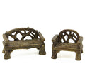 Fiddlehead Fairy Village - Micro Cany Resin Mini Bench & Chair Set Fairy Garden Decor Accessory Fish Tank Decoration - size: Bench & Chair