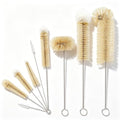 Masthome 9 Pack Bottle Brush Set, Boar Bristle Mixed PP Baby Bottle Cleaner, Long Handle Straw Brushes for Narrow Neck Bottles, Hummingbird Feeder, Wine, Beer
