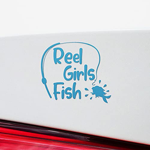 2 Pcs - Decal Stickers of Girls Fish (Azure Blue) Premium Waterproof Vinyl Decal Stickers for Laptop Phone Accessory Helmet Car Window Mug Tuber Cup Door Wall Decoration Andskusd44383Be070722 - color: Azure Blue, size: 6.4'' x 5.6''