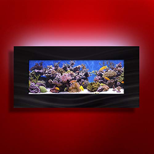 Aussie Aquariums AA-Skyline-BBLACK 2.0 Wall Mounted Aquarium Brushed Black - color: Black, size: Skyline