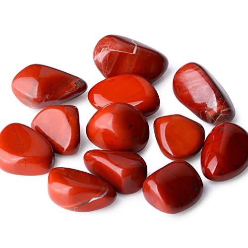 DUQGUHO Red Jasper Healing Crystals Stones Set Natural Tumbled Polished Irregular Pebble Stones Fish Tank Rocks 0.45 lbs - color: 06 Red Jasper