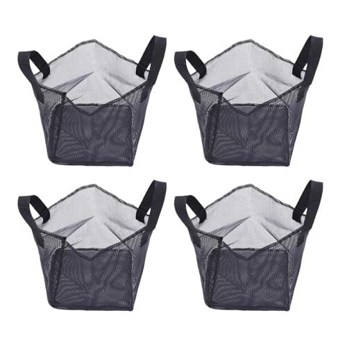 Zunate 4PCS Mesh Pond Plant Baskets, Reusable PVC Pond Planting Bags with Handles, Heavy Duty Tear Proof Containers for Garden Bog Plants, Aquarium Flower Vegetable Planter (Square) - size: Square