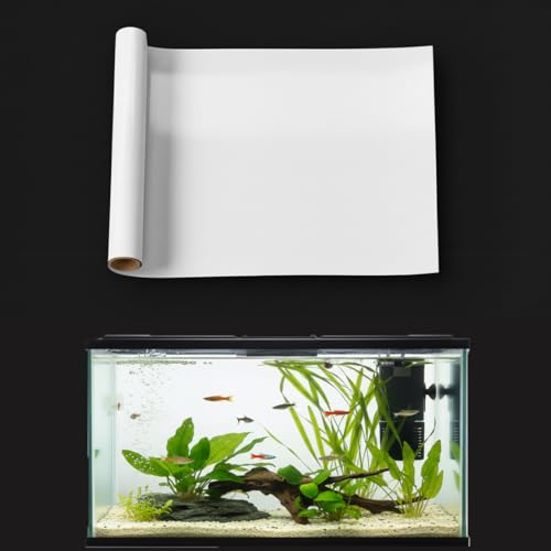 Aquarium Background Static Cling White Fish Tank Sticker 79 x 23.6 inches | Easy Install for Glass Tanks, No Residue, Reusable - color: White, size: 79 x 23.6 inches