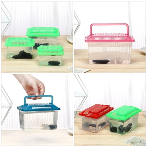 Plastic Turtle Fish Tank Handheld Aquarium Reptisoil Reptile Storage Nest Plastic Fish Bowls Bearded Dragon Habitat Glass Containers Lizards Reptile Feeding Tank Animal Turtle Tank