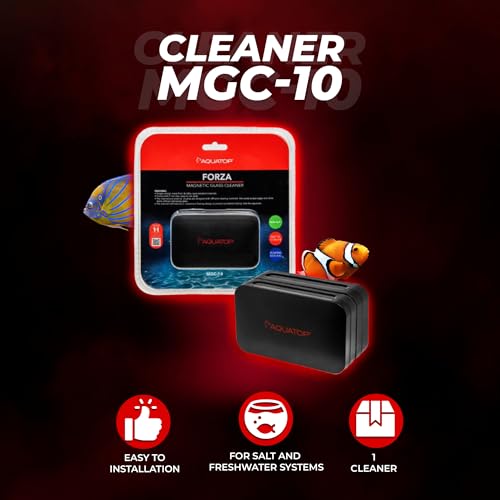Aquatop Forza Floating Glass Cleaning Magnet 3.94 x 2.36 x 1.77 in – Suitable for 3/8-1/2 in Glass Thickness, Easy Aquarium Cleaning, MGC-10 - size: 1/2" Glass
