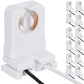 12-Pack JACKYLED Non-Shunted Turn-Type T8 Lamp Holder UL Socket Tombstone with 10 inches Wires Attached for LED Fluorescent Tube Replacements - style: T8 With Wire-12 Pack
