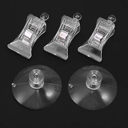 POPETPOP Aquarium Feeding Clip with Suction Cup - Underwater Fish Food Holder for Seaweed and Veggies Fish Tank Feeding Tool 2.36 Inch Size