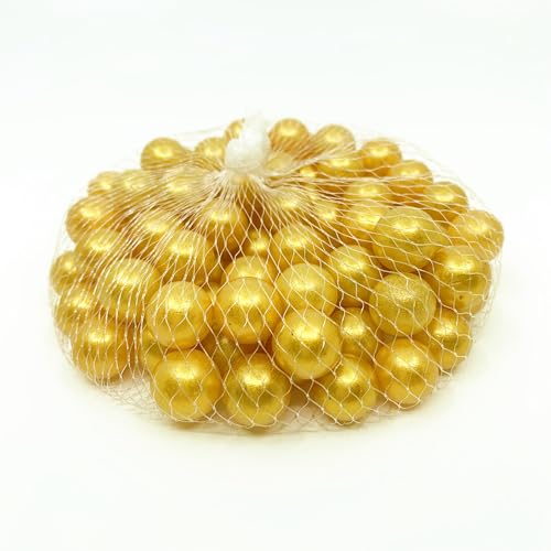 CYS EXCEL Gold Glass Marble Gemstone Vase Filler (5 LBS) | Multiple Color Choices Aquarium Glass Round Marble Beads | Decorative Mosaic Glass Gem Pebbles - color: Gold, size: 5 LBS