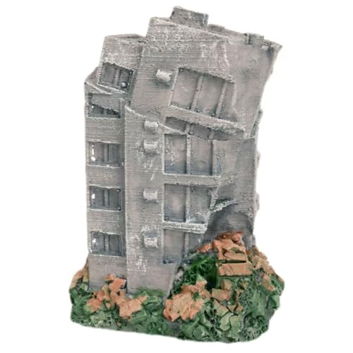 Aquarium Decor,Postwar Building Ruins Ornament Decoration for Aquarium Fish Tank GF1307 - style: war-damaged building 1307