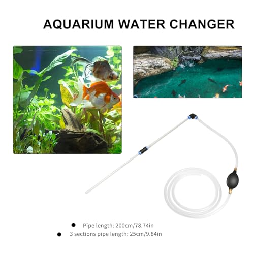 Amosfun 3pcs Fish Tank Cleaner Siphon Set Aquarium Gravel Vacuum Water Changer Manual Sand Washing Tool for Fish Tank Maintenance