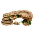 M2cbridge Reptile Hide Resting Step Ledge Cave Hideout Turtle Basking Platform – Great for Reptiles, Amphibians, and Fish (Sandy Brown) - style: Sandy Brown