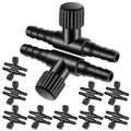 20 Pcs Aquarium Air Valves for 3/16" (4mm) ID Airline Tubing, T-Shaped Hose Connectors Single Way Plastic Air Flow Controllers Regulators Airpump Accessories for Fish Tank, Black