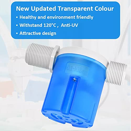 Float Valve 3/4" Side Inlet Male Automatic Water Level Control Valve for Tanks, Towers, Pools, Troughs, Aquariums - Blue - size: 3/4" side
