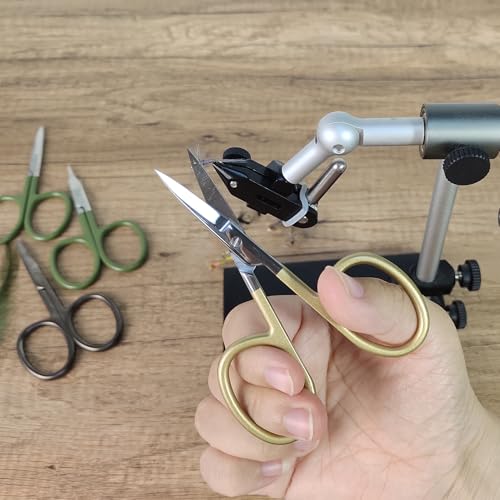 Fly Tying Scissor All Purpose 4inch Straight Scissor (Gold) - color: Gold