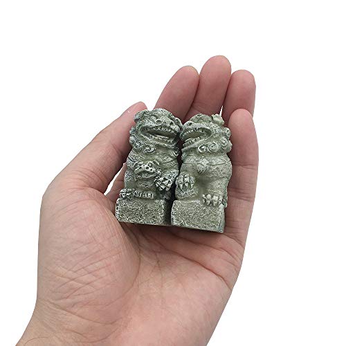 Fish Tank Decorations Aquarium Decoration Mini/Pair Size Ornaments Accessories Fish Hides Asian Garden FengShui Beast Dog Mini
